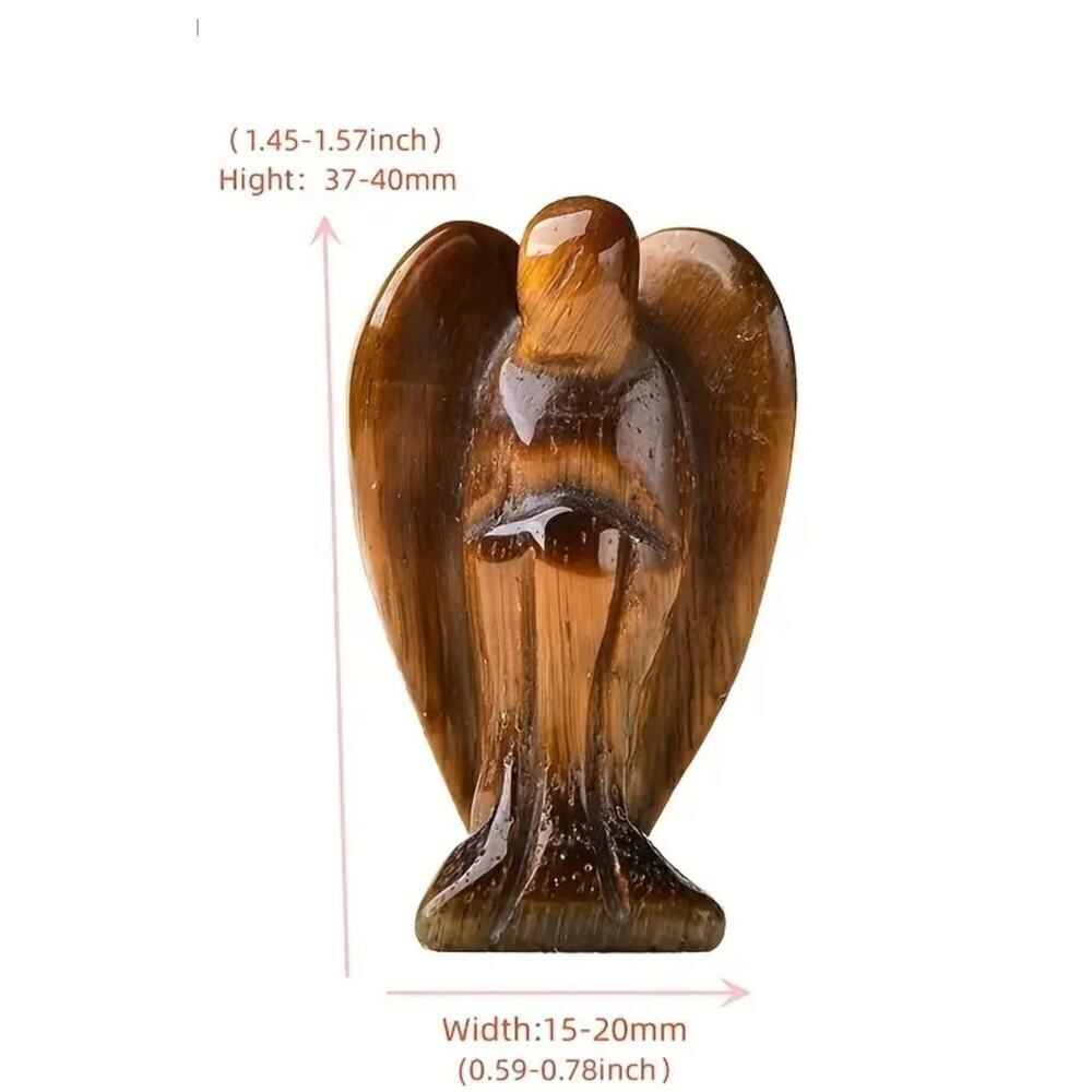New! Natural Carved Stone Angel in Tigers Eye